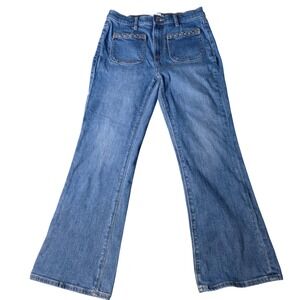 Loft The Kick Crop medium wash denim jeans  Size 26/2‎